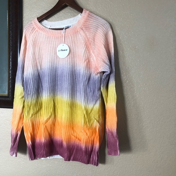 NWT Entro Boutique Multicolored Sweatshirt - Picture 3 of 5